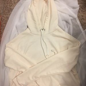 Cream Colored Cropped Sweat Shirt!